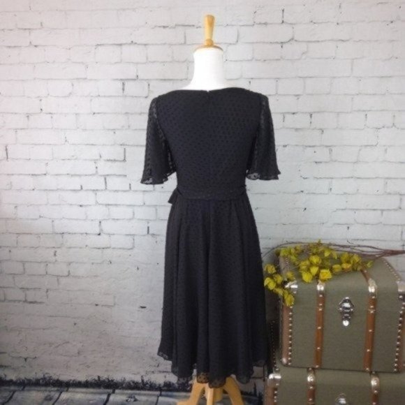 Kate Spade Black Midi Dress with Polka Dot Detail - Picture 3 of 4